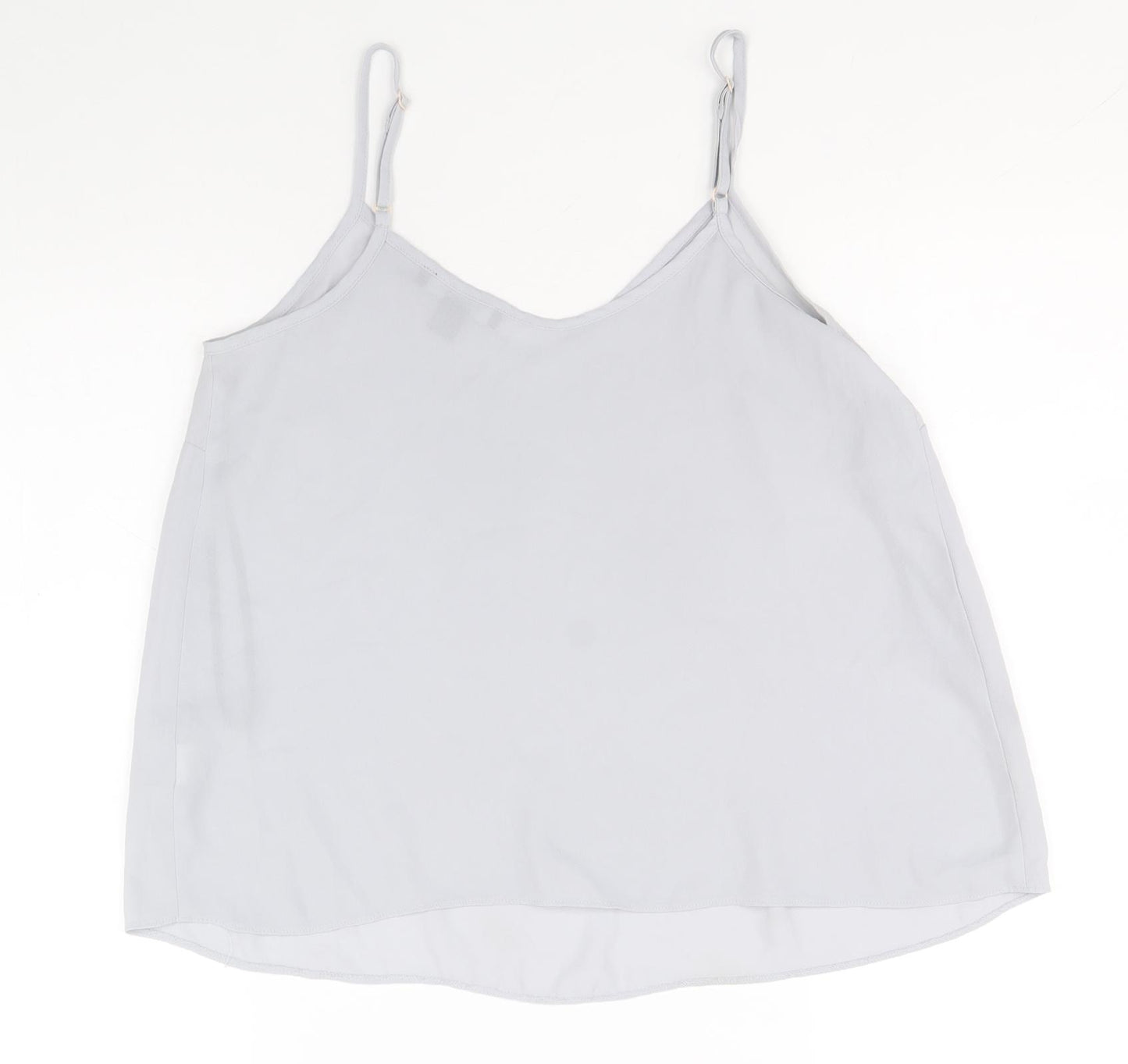Atmosphere Womens Grey Polyester Basic Tank Size 12 V-Neck