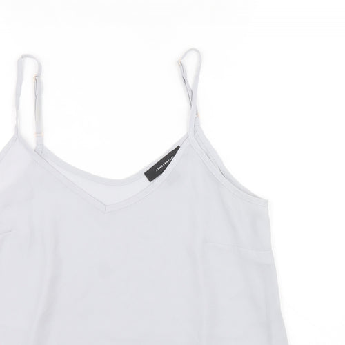 Atmosphere Womens Grey Polyester Basic Tank Size 12 V-Neck