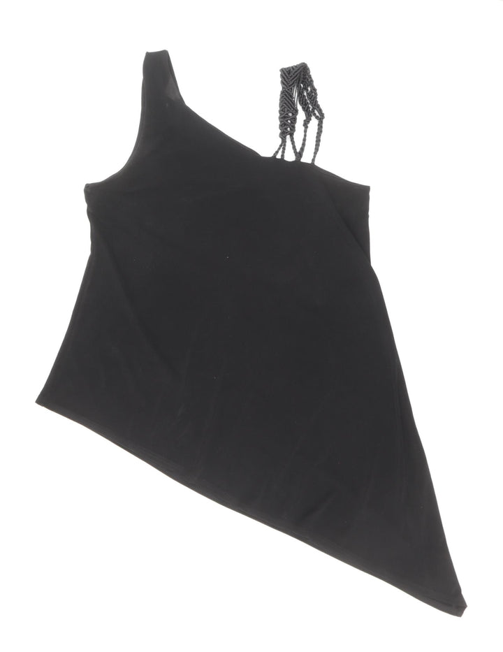 Debenhams Womens Black Polyester Basic Tank Size 10 Square Neck