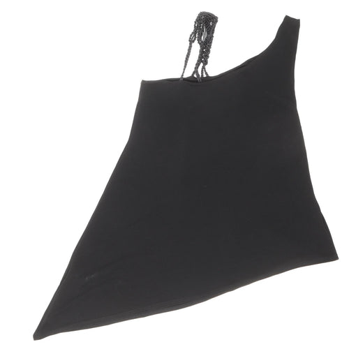 Debenhams Womens Black Polyester Basic Tank Size 10 Square Neck