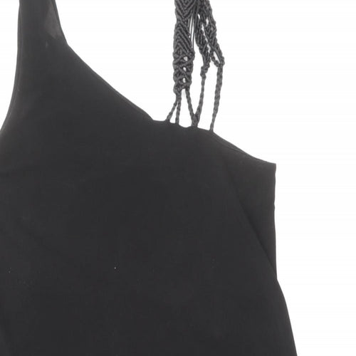 Debenhams Womens Black Polyester Basic Tank Size 10 Square Neck