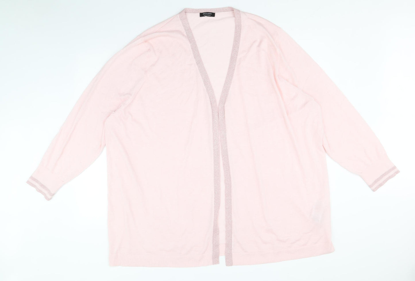 JD Williams Womens Pink V-Neck Polyester Cardigan Jumper Size 28