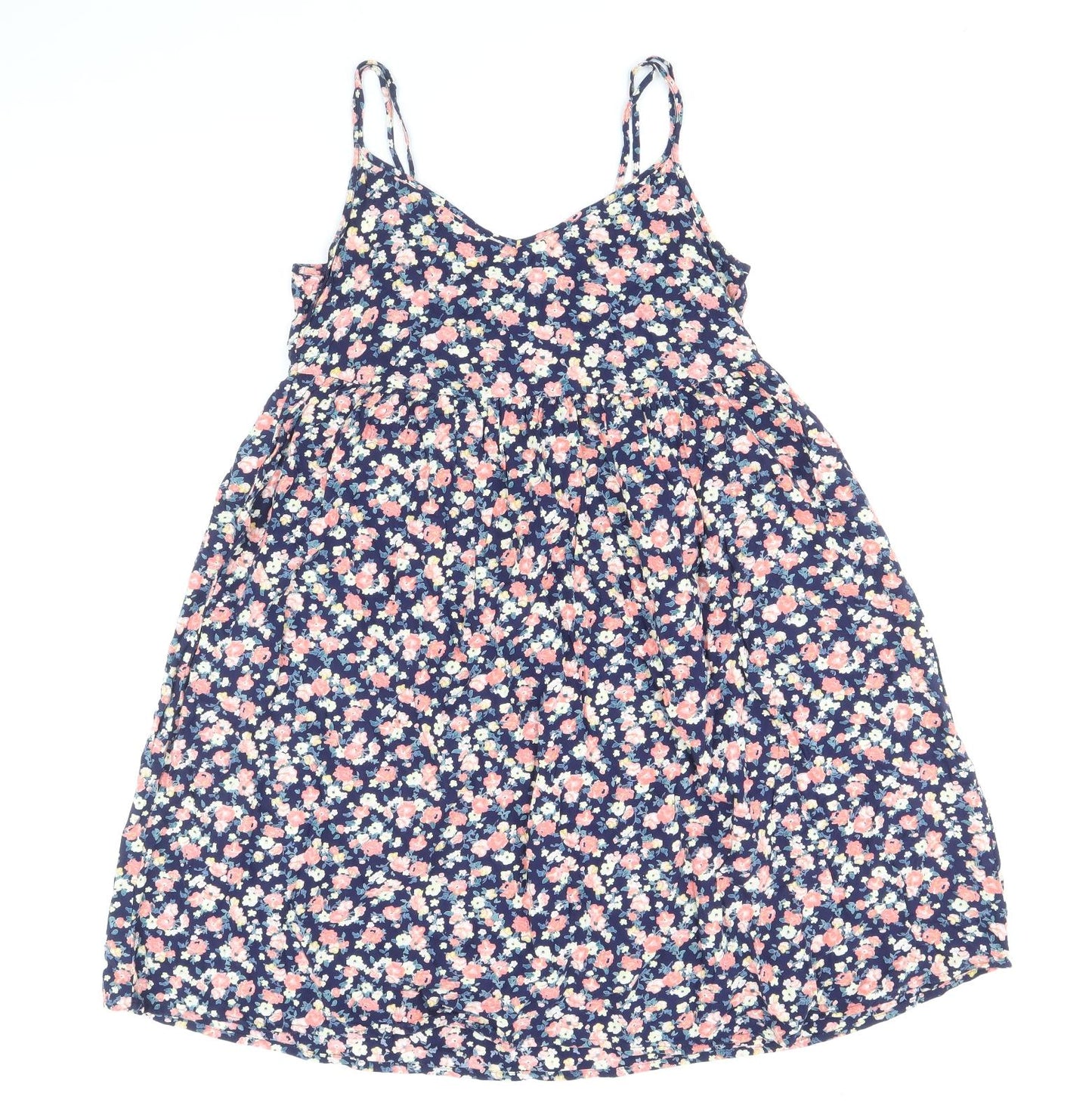 Clockhouse Womens Multicoloured Floral Viscose Trapeze & Swing Size XS V-Neck Pullover