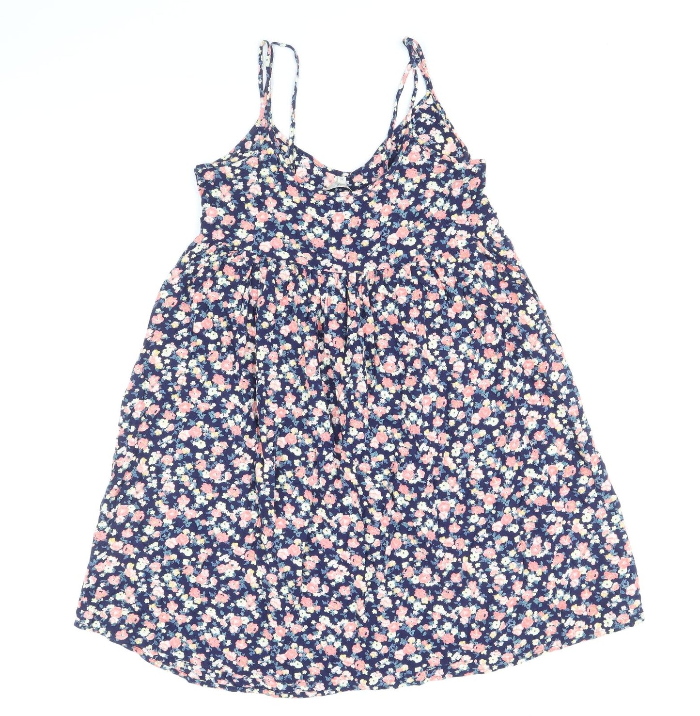 Clockhouse Womens Multicoloured Floral Viscose Trapeze & Swing Size XS V-Neck Pullover