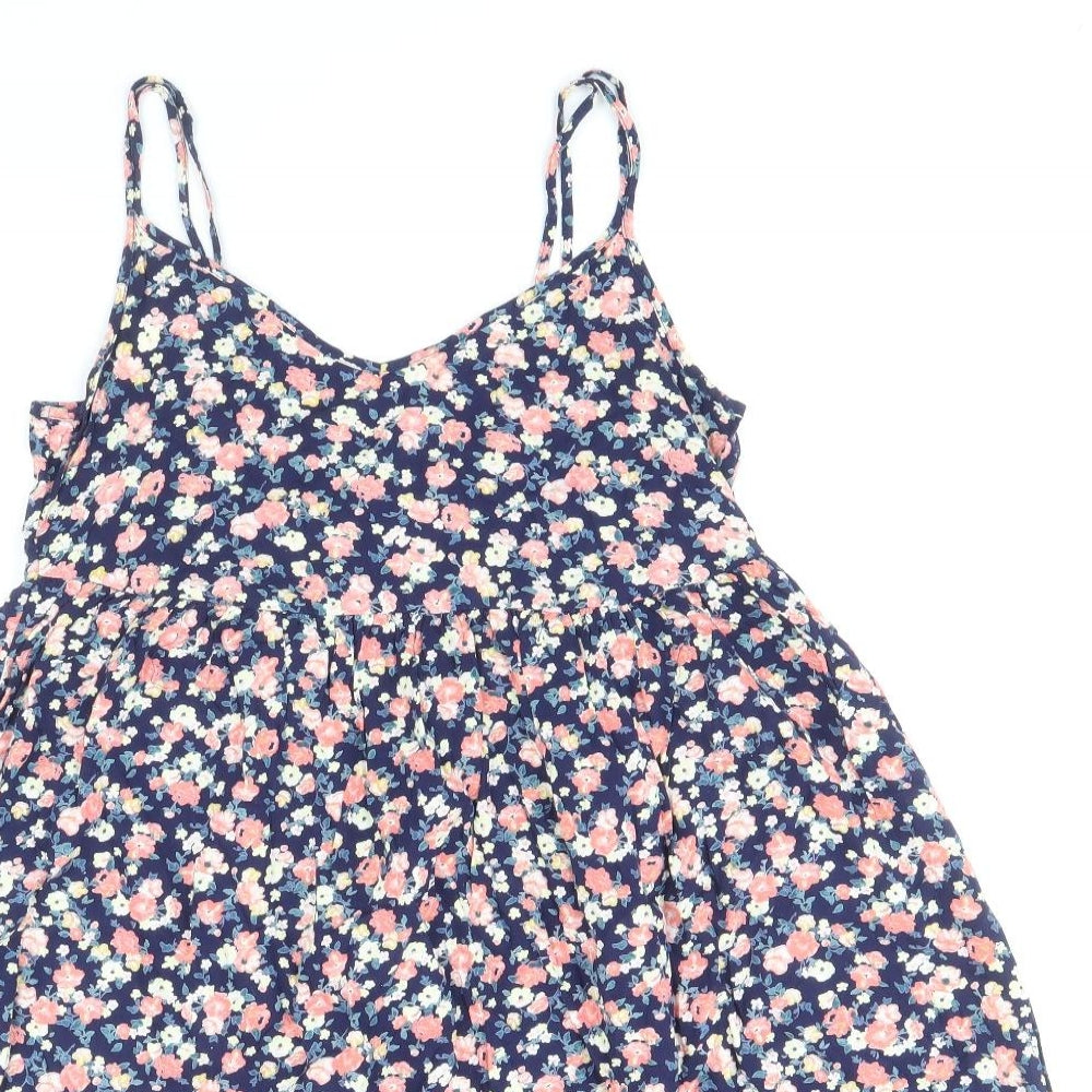 Clockhouse Womens Multicoloured Floral Viscose Trapeze & Swing Size XS V-Neck Pullover