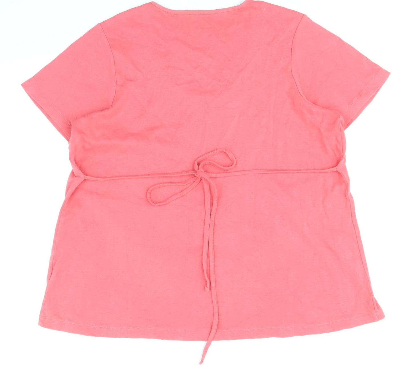 Being Casual Womens Pink 100% Cotton Basic T-Shirt Size 16 Scoop Neck