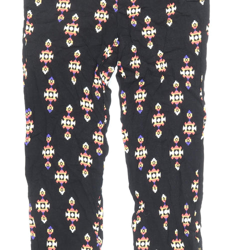 Forever Womens Black Geometric Viscose Harem Trousers Size M Regular Zip