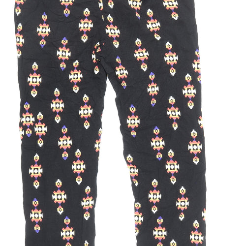 Forever Womens Black Geometric Viscose Harem Trousers Size M Regular Zip