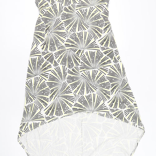 FOREVER 21 Womens White Geometric Viscose A-Line Size S Round Neck Pullover