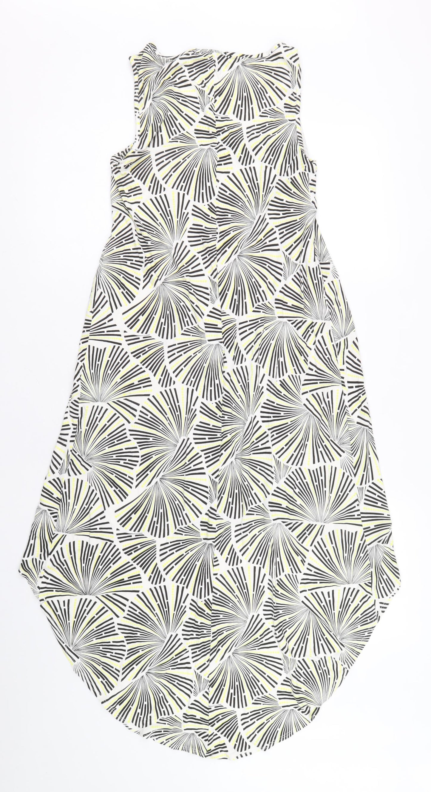 FOREVER 21 Womens White Geometric Viscose A-Line Size S Round Neck Pullover
