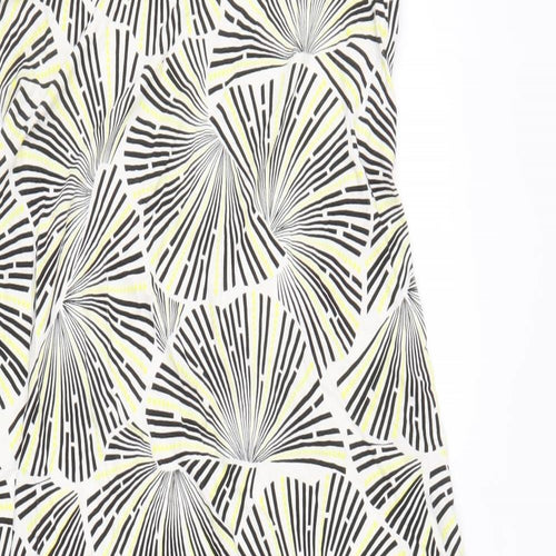 FOREVER 21 Womens White Geometric Viscose A-Line Size S Round Neck Pullover