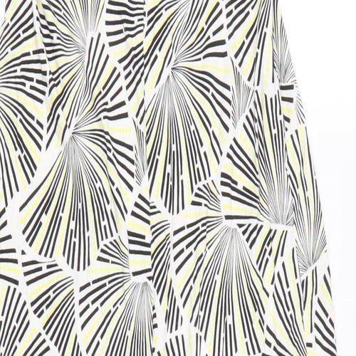 FOREVER 21 Womens White Geometric Viscose A-Line Size S Round Neck Pullover