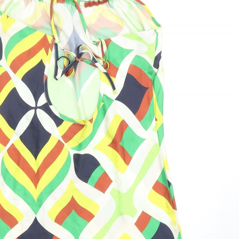 Reclaimed Vintage Womens Multicoloured Geometric Polyester Mini Size 16 Round Neck Tie