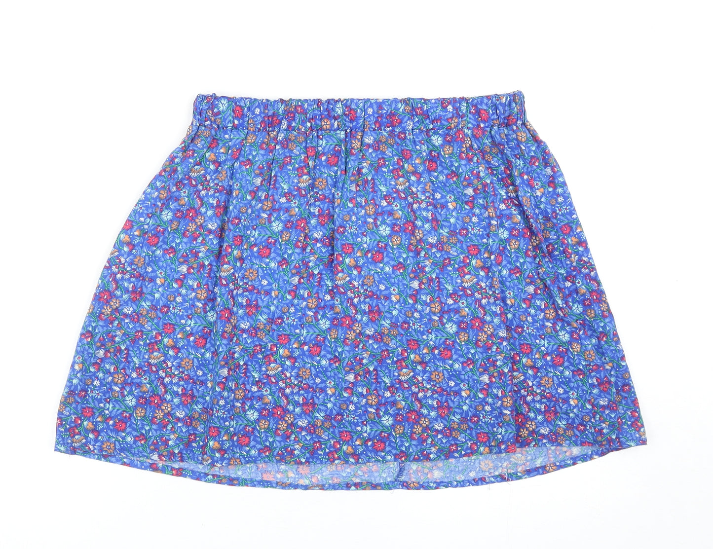 Lefties Womens Blue Floral Viscose Mini Skirt Size S