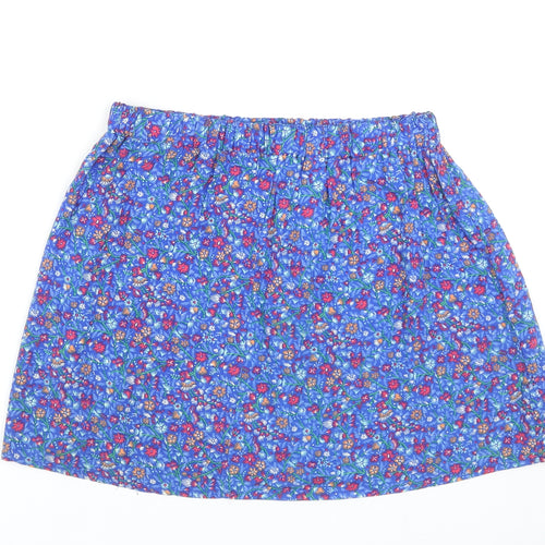Lefties Womens Blue Floral Viscose Mini Skirt Size S