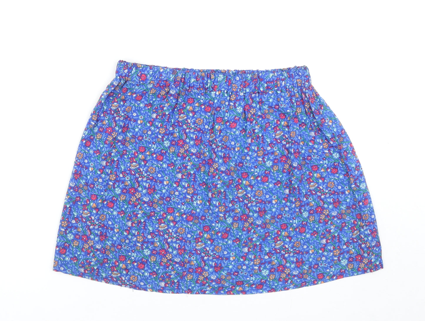 Lefties Womens Blue Floral Viscose Mini Skirt Size S