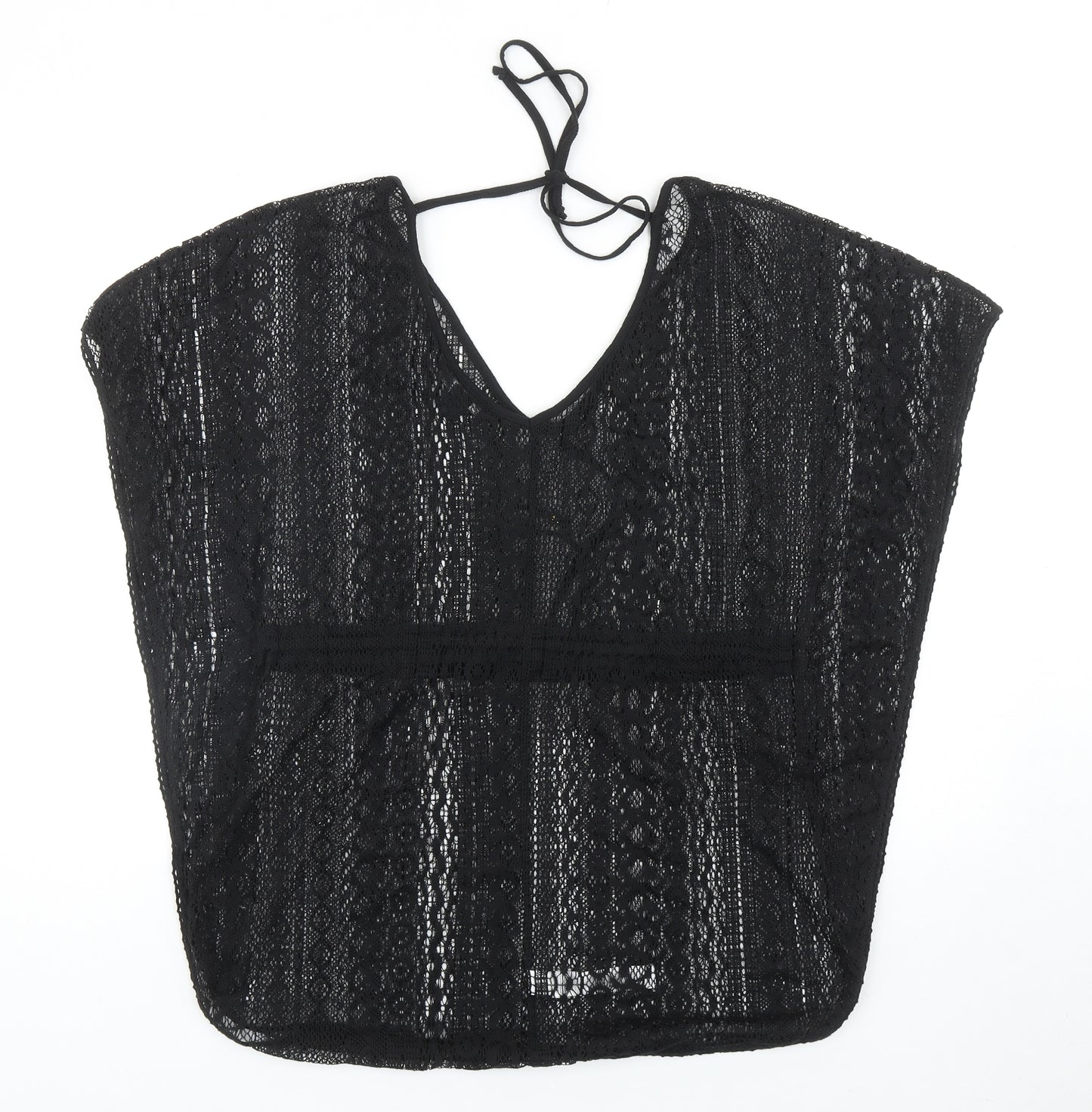 Primark Womens Black Polyester Kimono T-Shirt Size S Round Neck