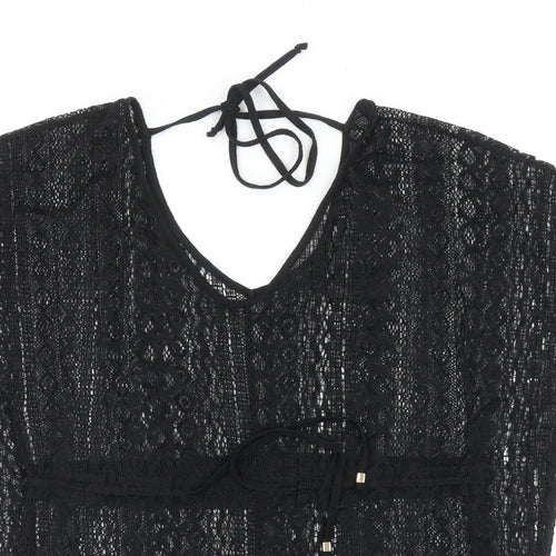 Primark Womens Black Polyester Kimono T-Shirt Size S Round Neck