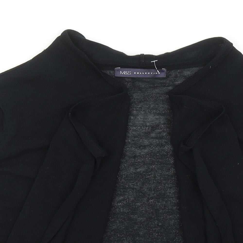 Marks and Spencer Womens Black V-Neck Viscose Cardigan Jumper Size 16