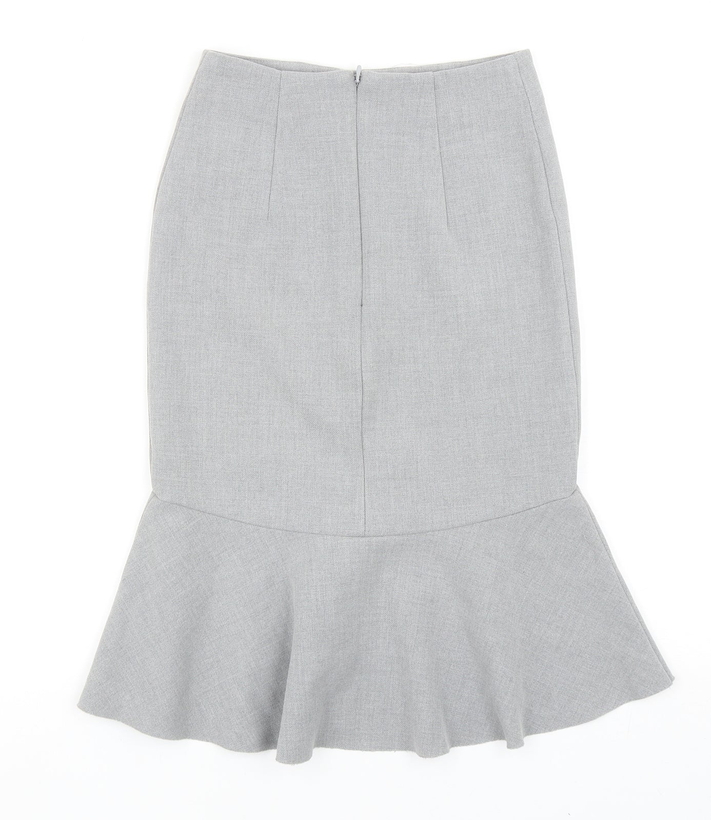 H&M Womens Grey Polyester Trumpet Skirt Size 4 Zip