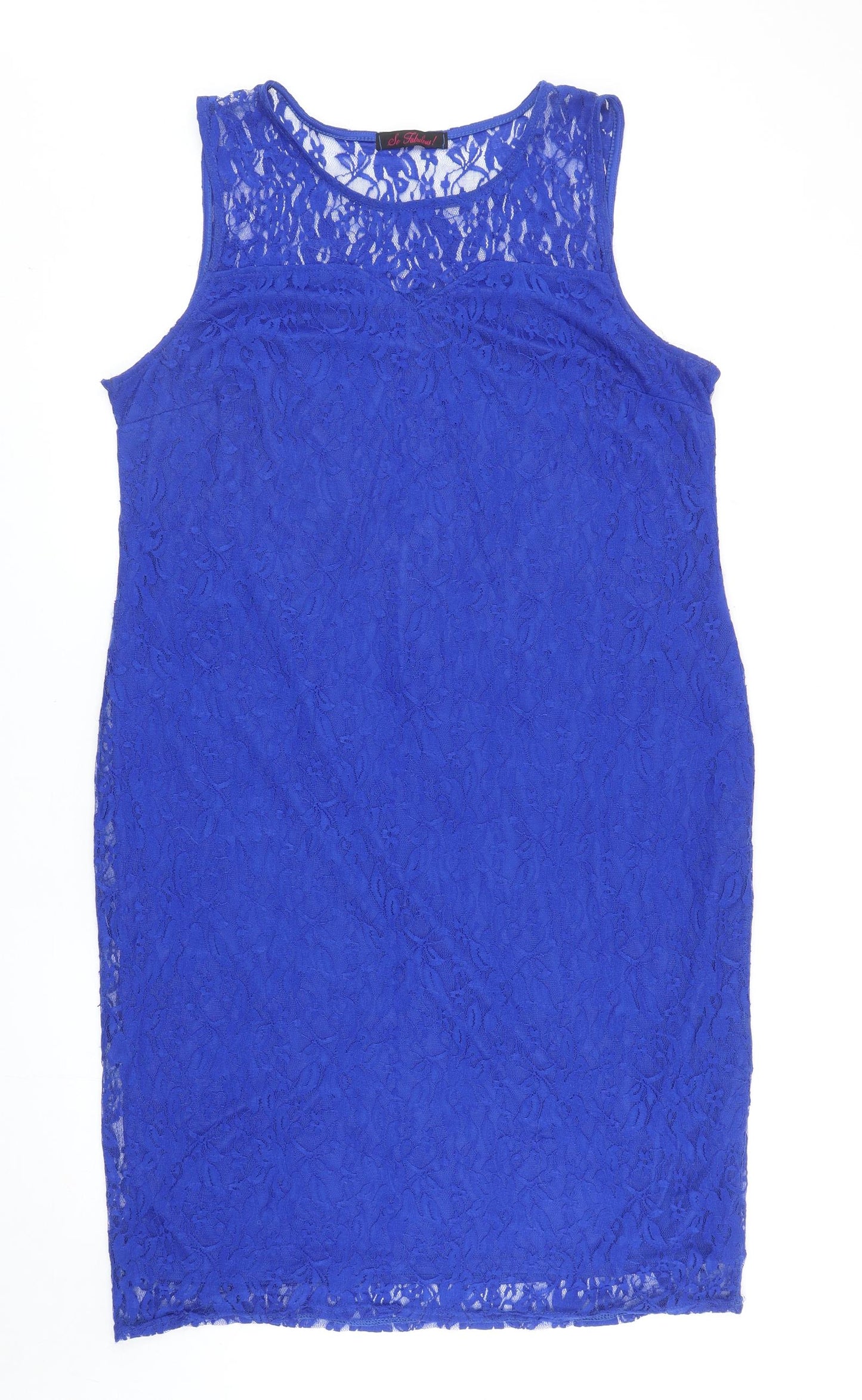 So Fabulous Womens Blue Polyester Shift Size 20 Boat Neck Pullover