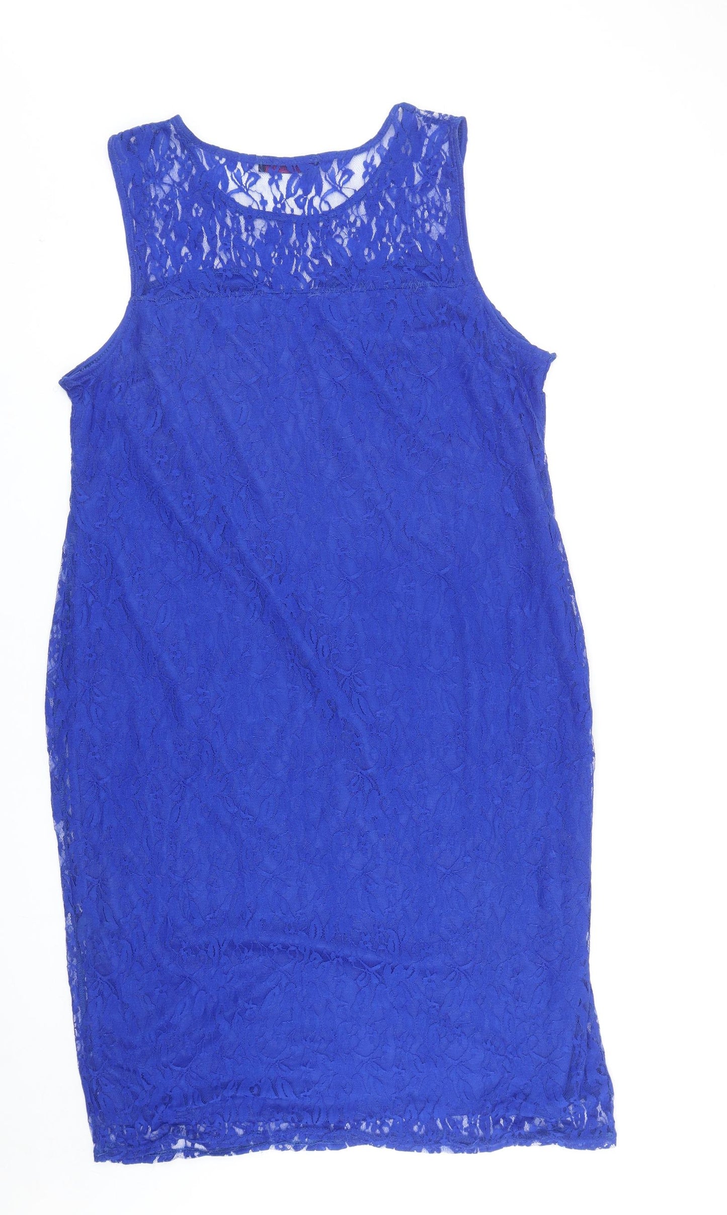So Fabulous Womens Blue Polyester Shift Size 20 Boat Neck Pullover