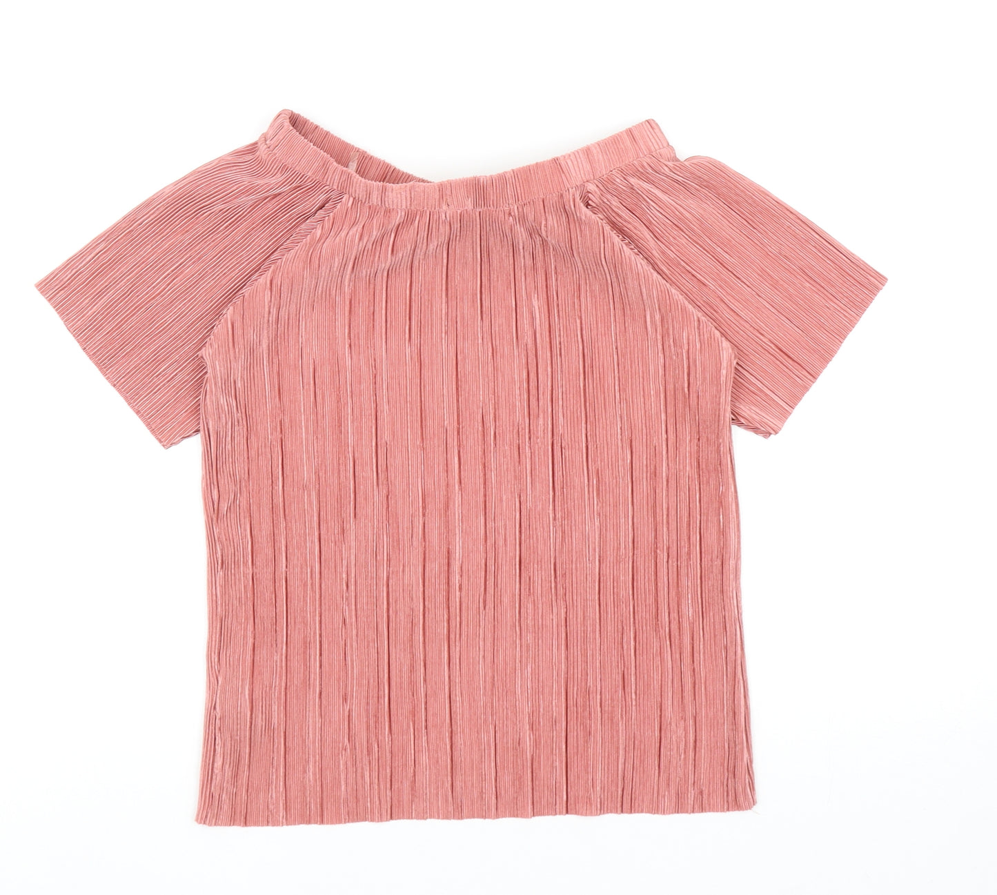 F&F Girls Pink Polyester Basic Blouse Size M Off the Shoulder Pullover