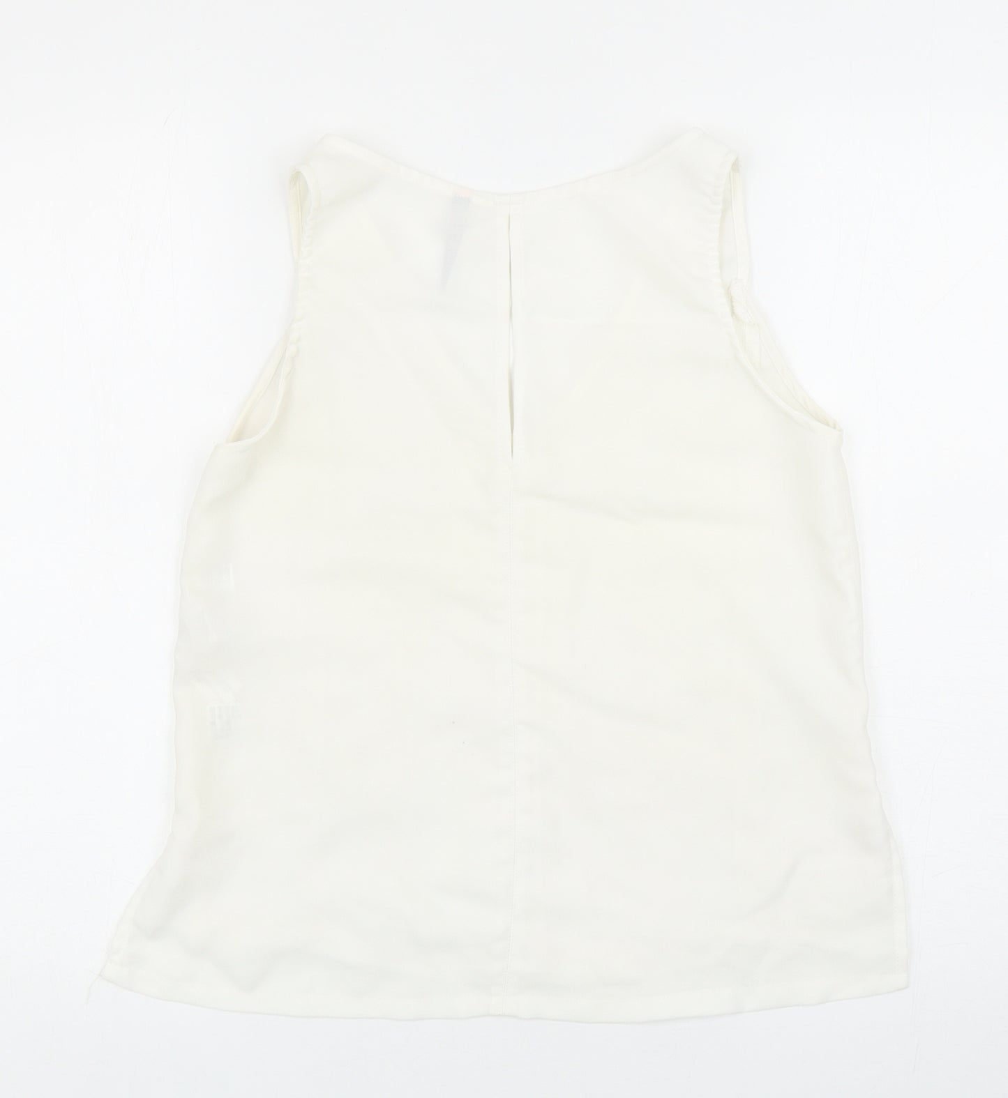 Stradivarius Womens White Polyester Basic Tank Size S V-Neck