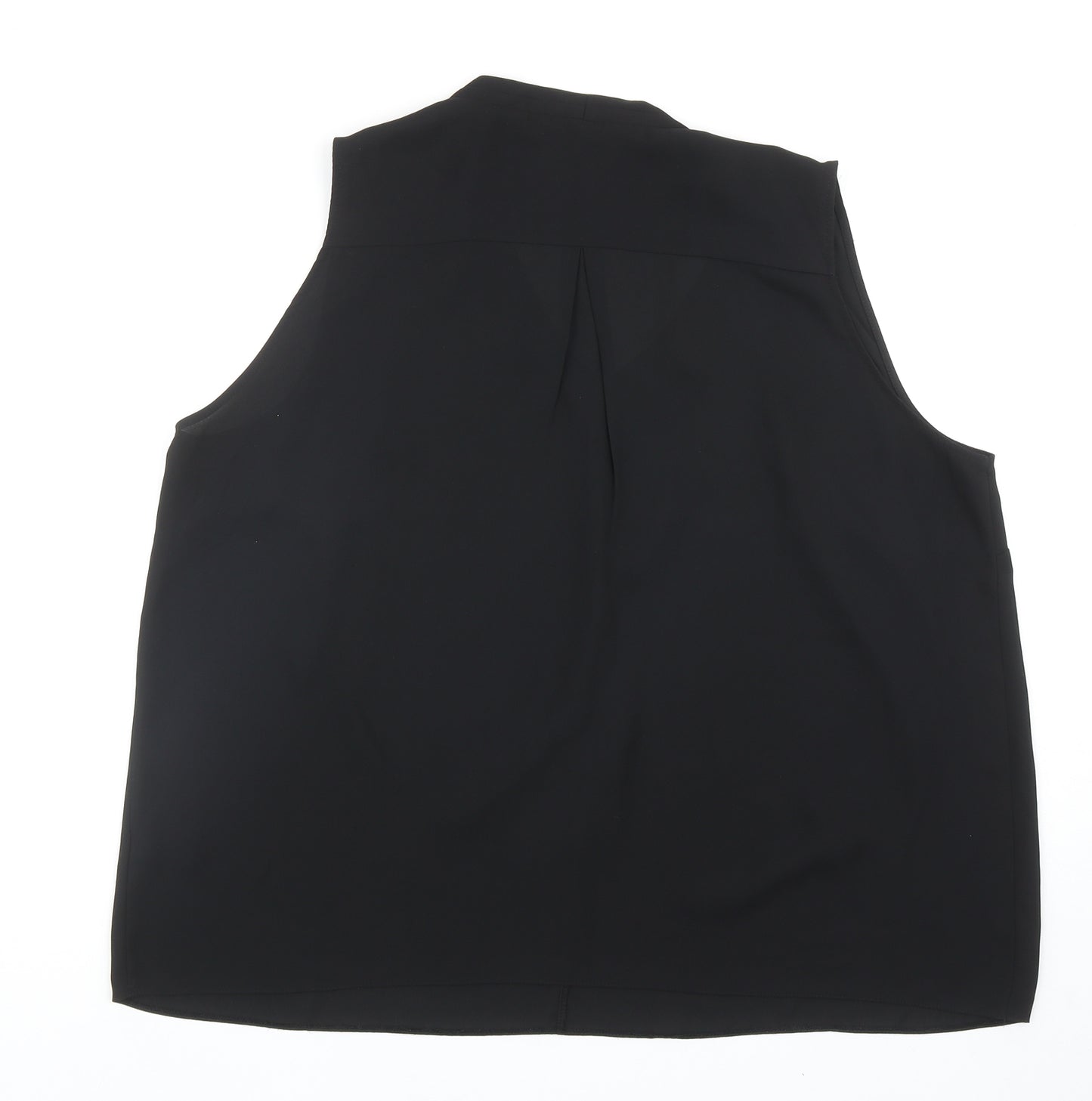 Preworn Womens Black Polyester Basic Tank Size 20 V-Neck