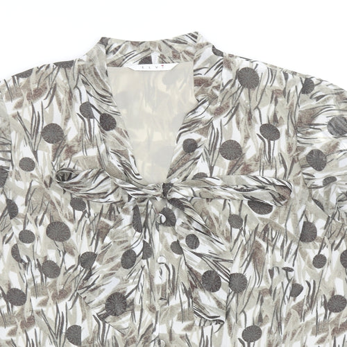 ELVI Womens Brown Geometric Polyester Basic T-Shirt Size 16 V-Neck