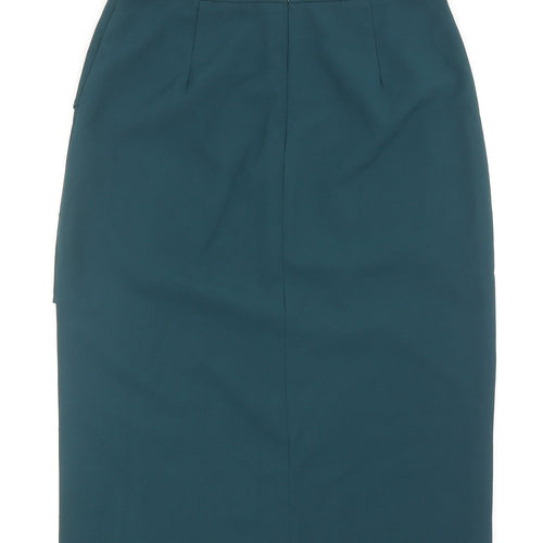 Something Borrowed Womens Blue Polyester Straight & Pencil Skirt Size M Zip