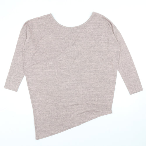 New Look Womens Pink Round Neck Polyester Pullover Jumper Size M