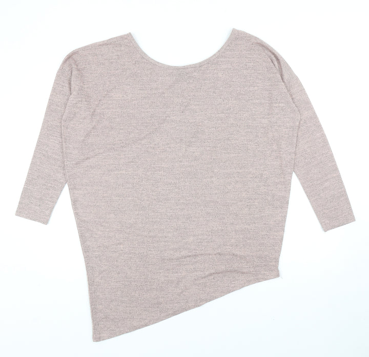 New Look Womens Pink Round Neck Polyester Pullover Jumper Size M
