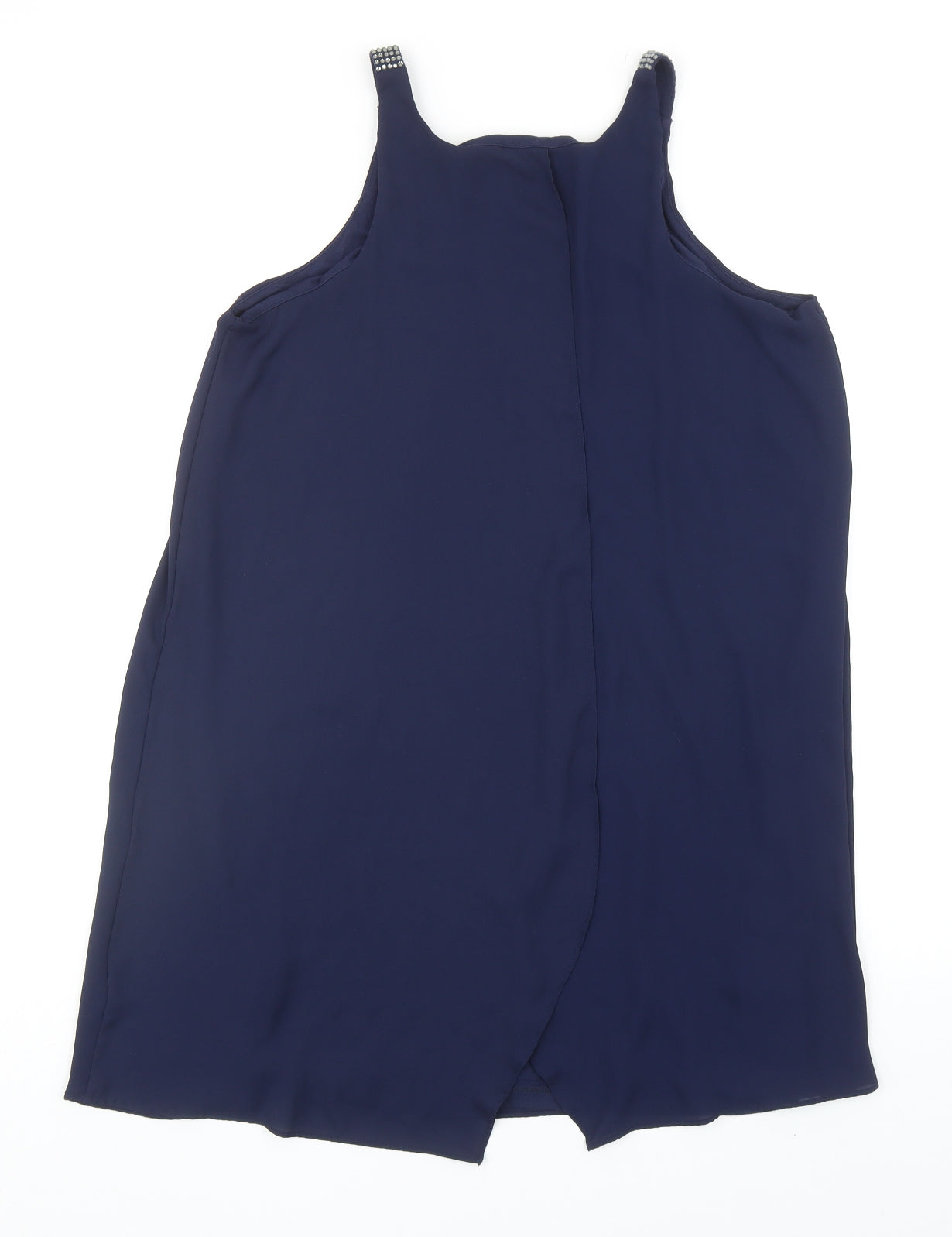 NEXT Womens Blue Viscose Tank Dress Size 14 Scoop Neck Pullover
