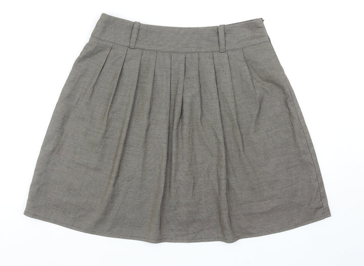 Iora Womens Brown Polyester Mini Skirt Size L Zip