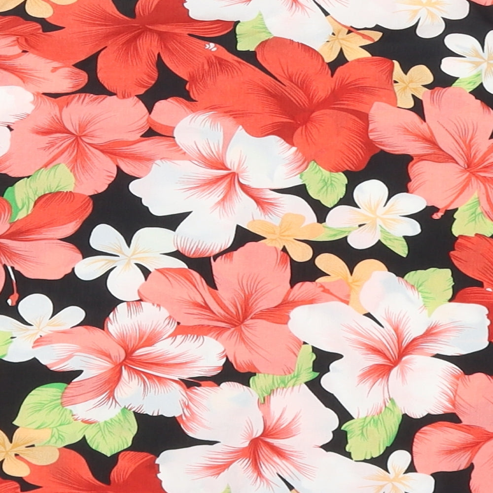 Missguided Womens Multicoloured Floral Polyester Cropped Button-Up Size 8 Collared