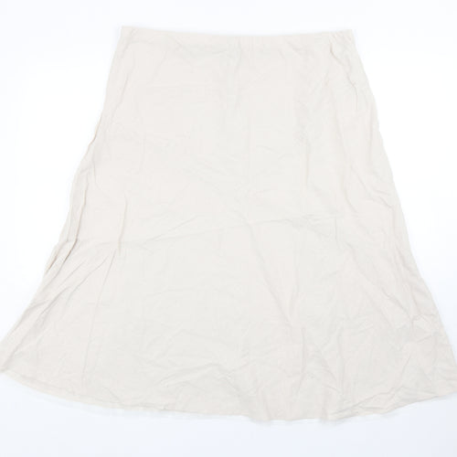 Mia Moda Womens Beige Linen A-Line Skirt Size 20