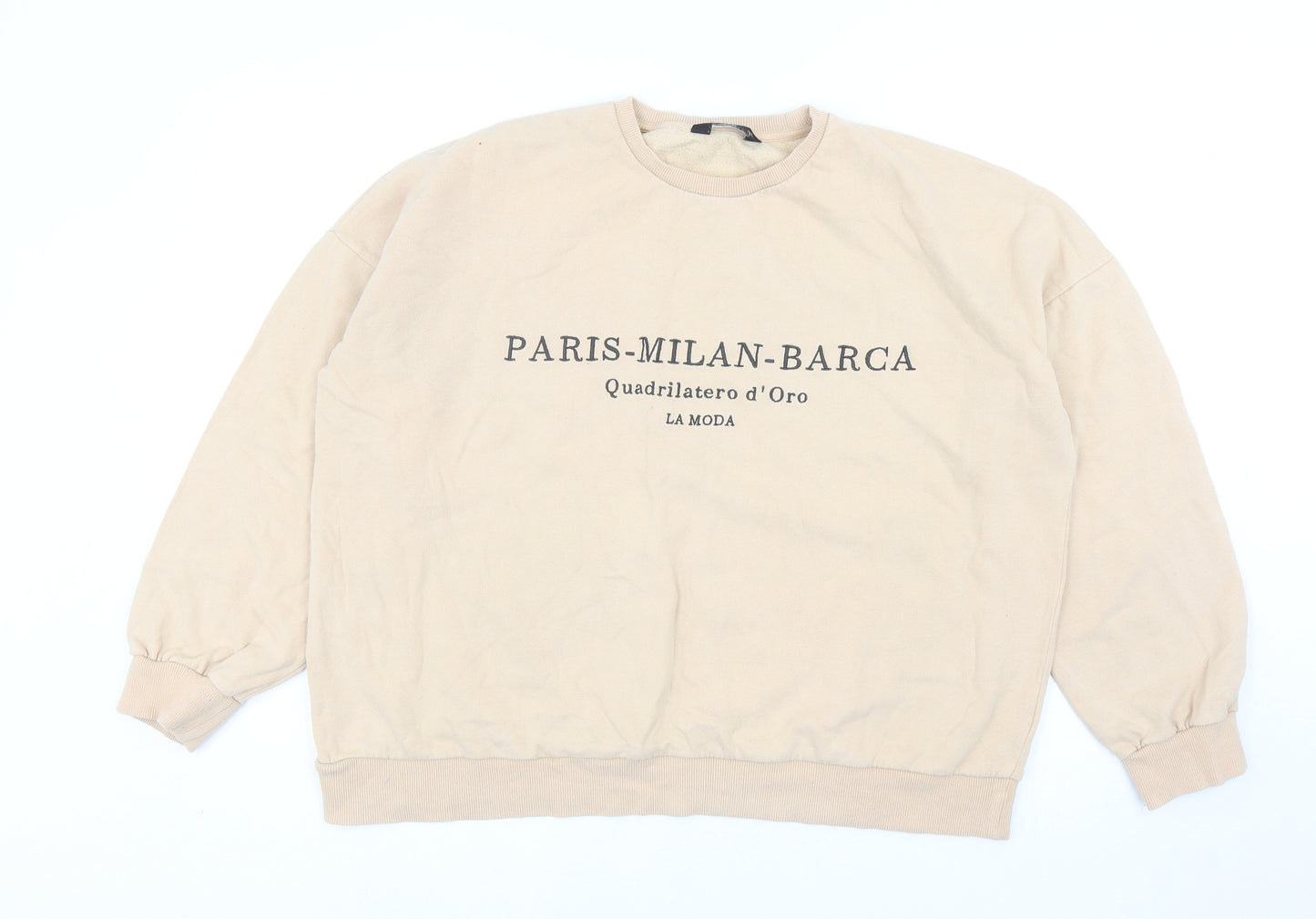 F&F Womens Beige Cotton Pullover Sweatshirt Size 16 Pullover - Paris Milan