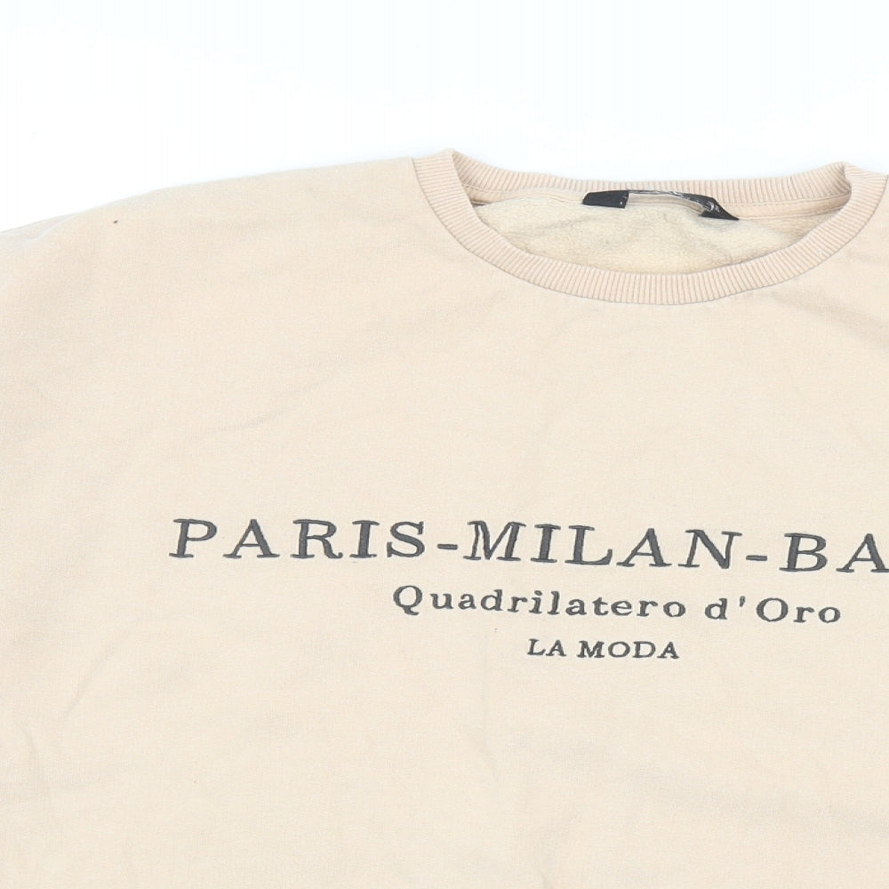 F&F Womens Beige Cotton Pullover Sweatshirt Size 16 Pullover - Paris Milan