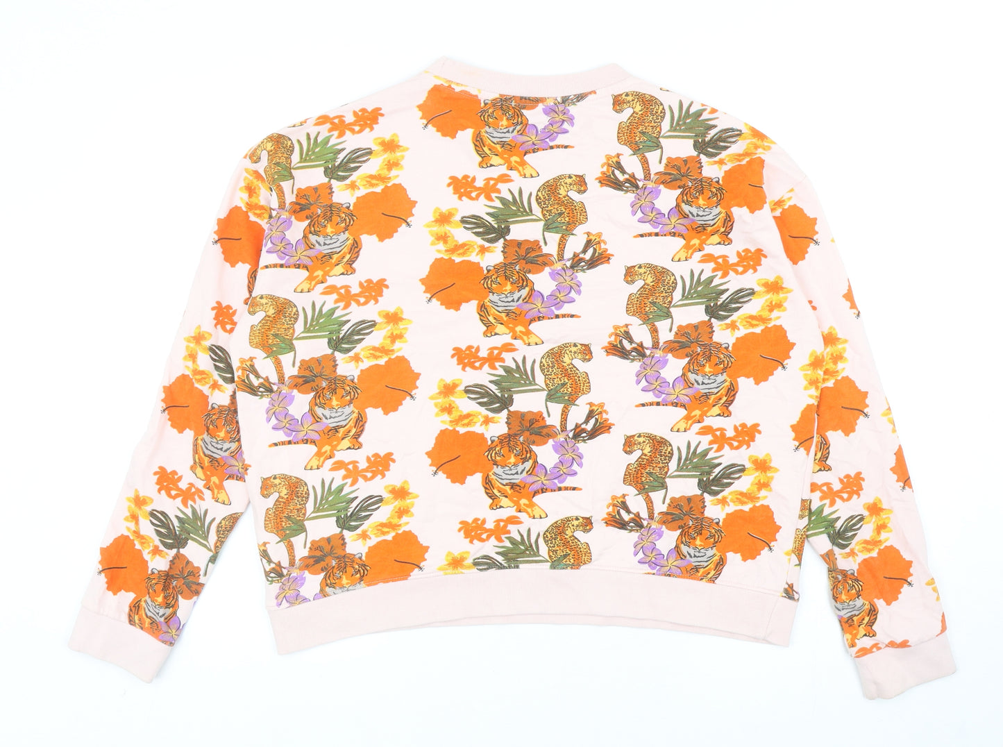 Their Nibs Womens Pink Geometric Cotton Pullover Sweatshirt Size M Pullover - Big Cat Print