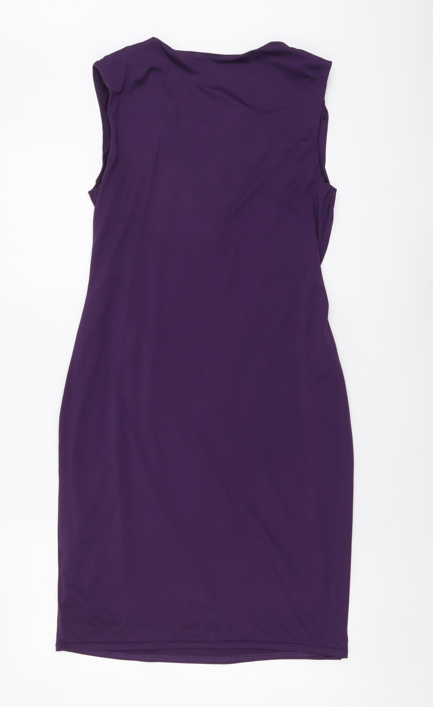 TU Womens Purple Polyester Bodycon Size 14 V-Neck Pullover