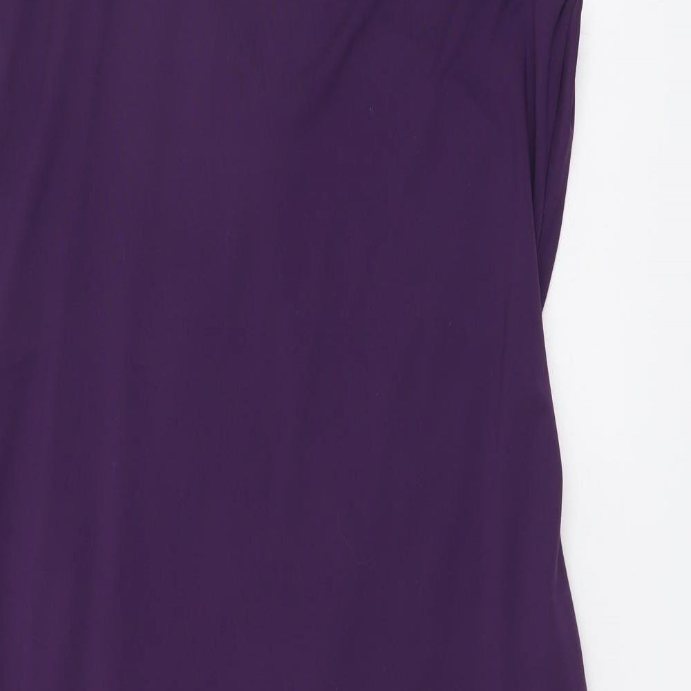 TU Womens Purple Polyester Bodycon Size 14 V-Neck Pullover