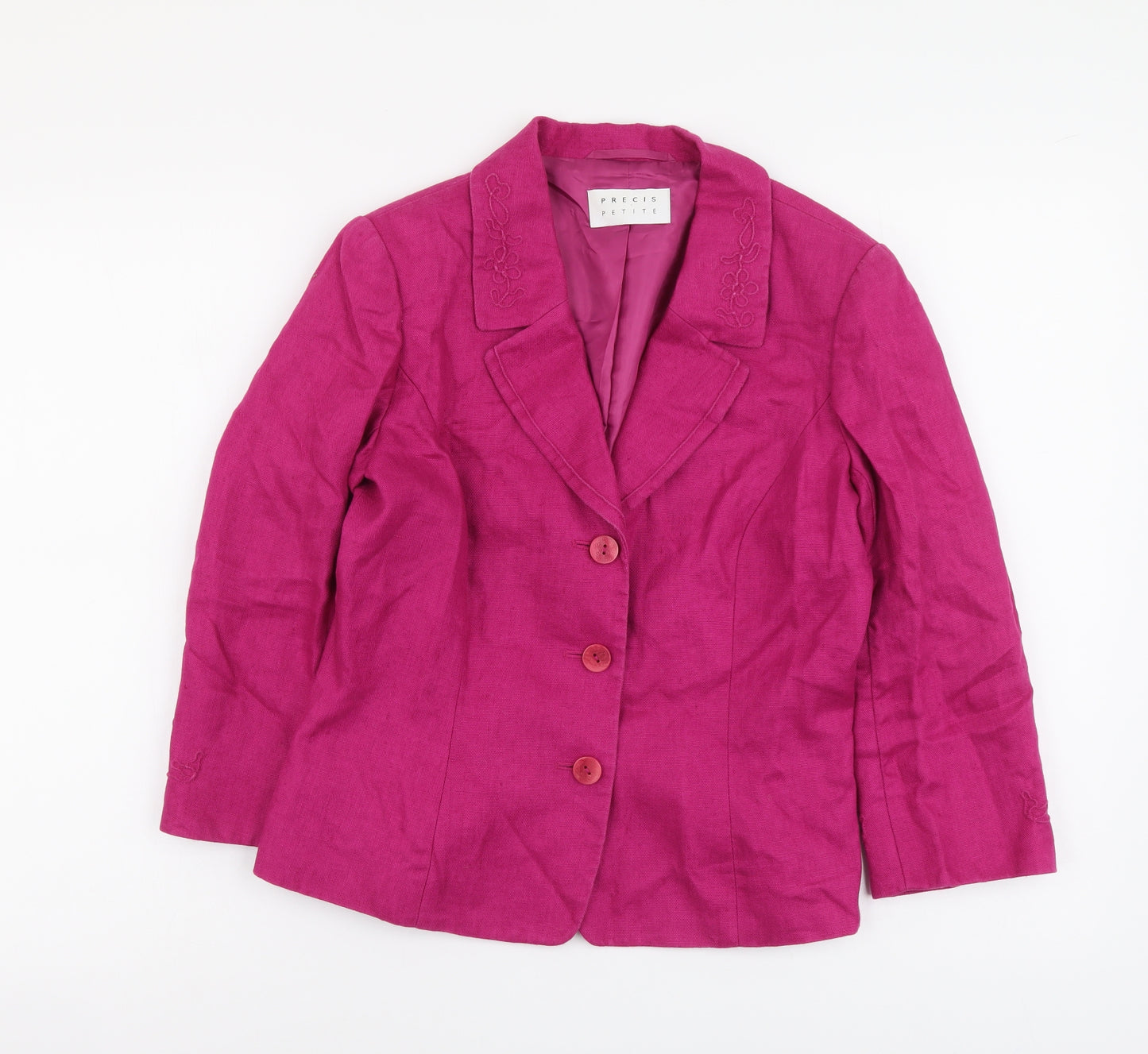 Precis Womens Pink Jacket Blazer Size 8 Button