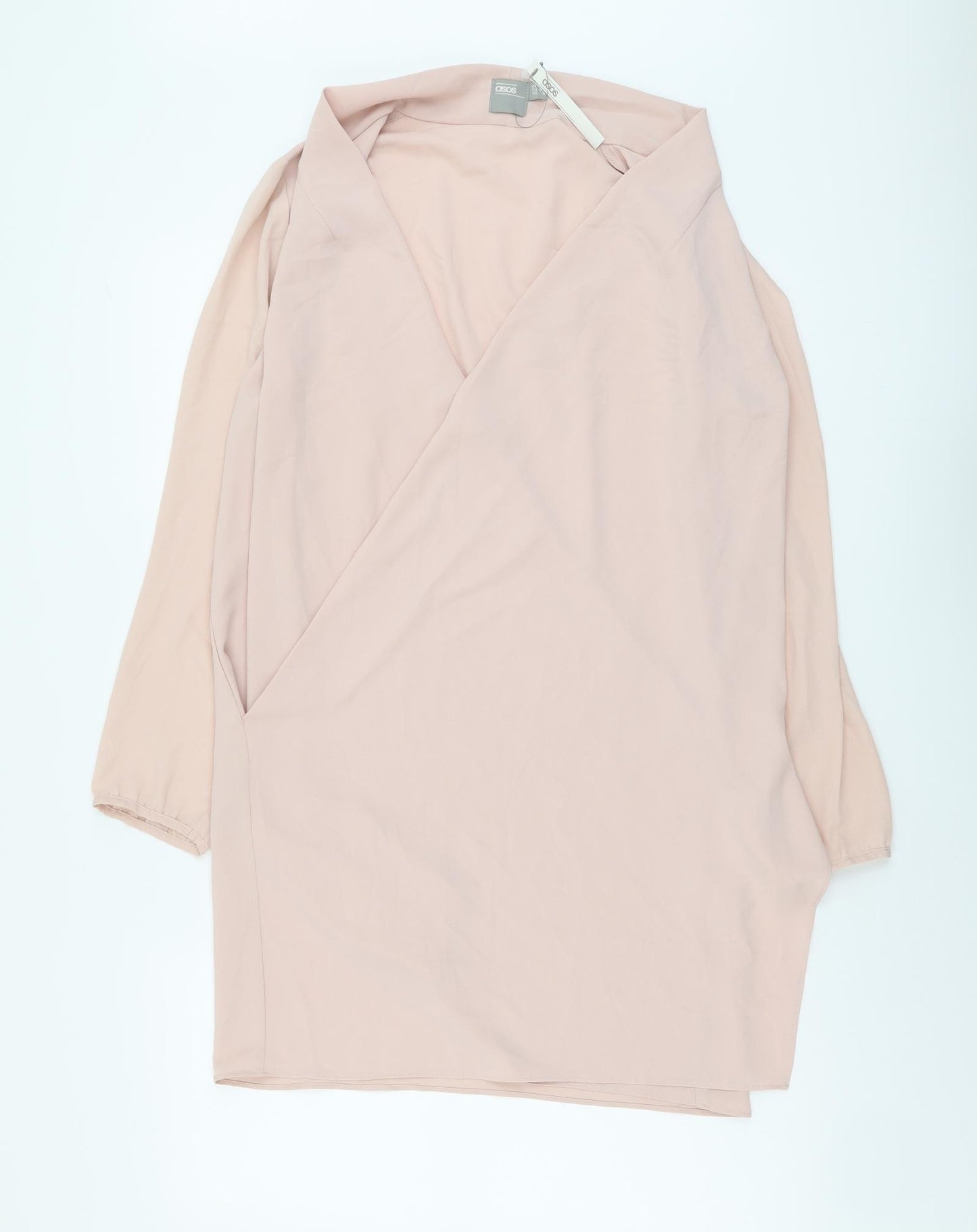 ASOS Womens Pink Polyester Shift Size 12 V-Neck Pullover
