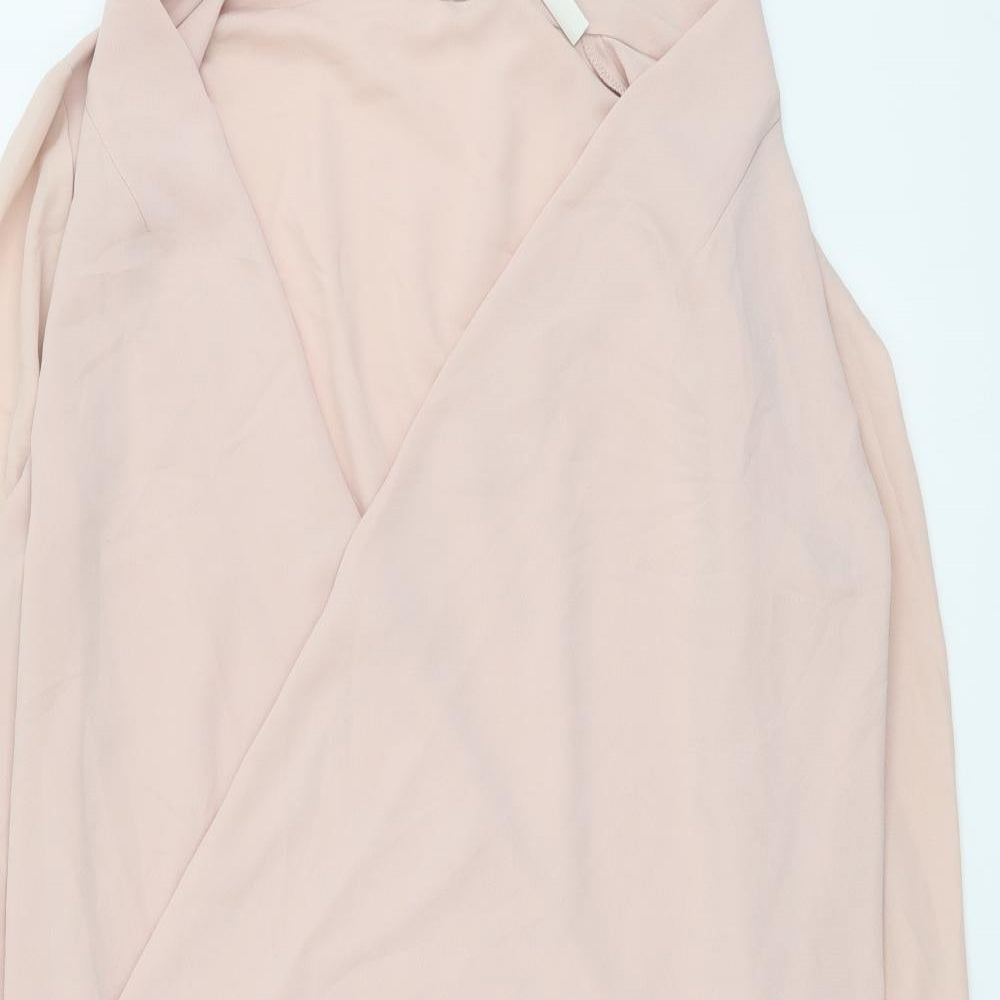 ASOS Womens Pink Polyester Shift Size 12 V-Neck Pullover