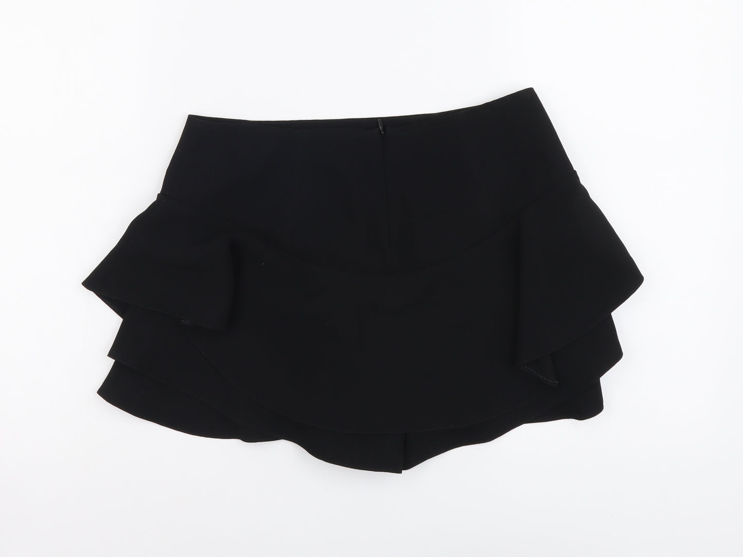 Zara Womens Black Polyester Hot Pants Shorts Size M L3 in Regular Zip