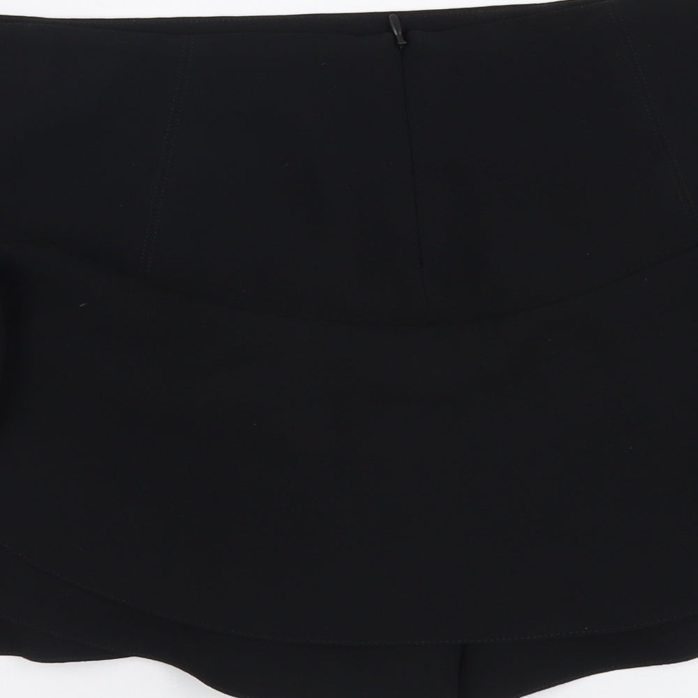 Zara Womens Black Polyester Hot Pants Shorts Size M L3 in Regular Zip