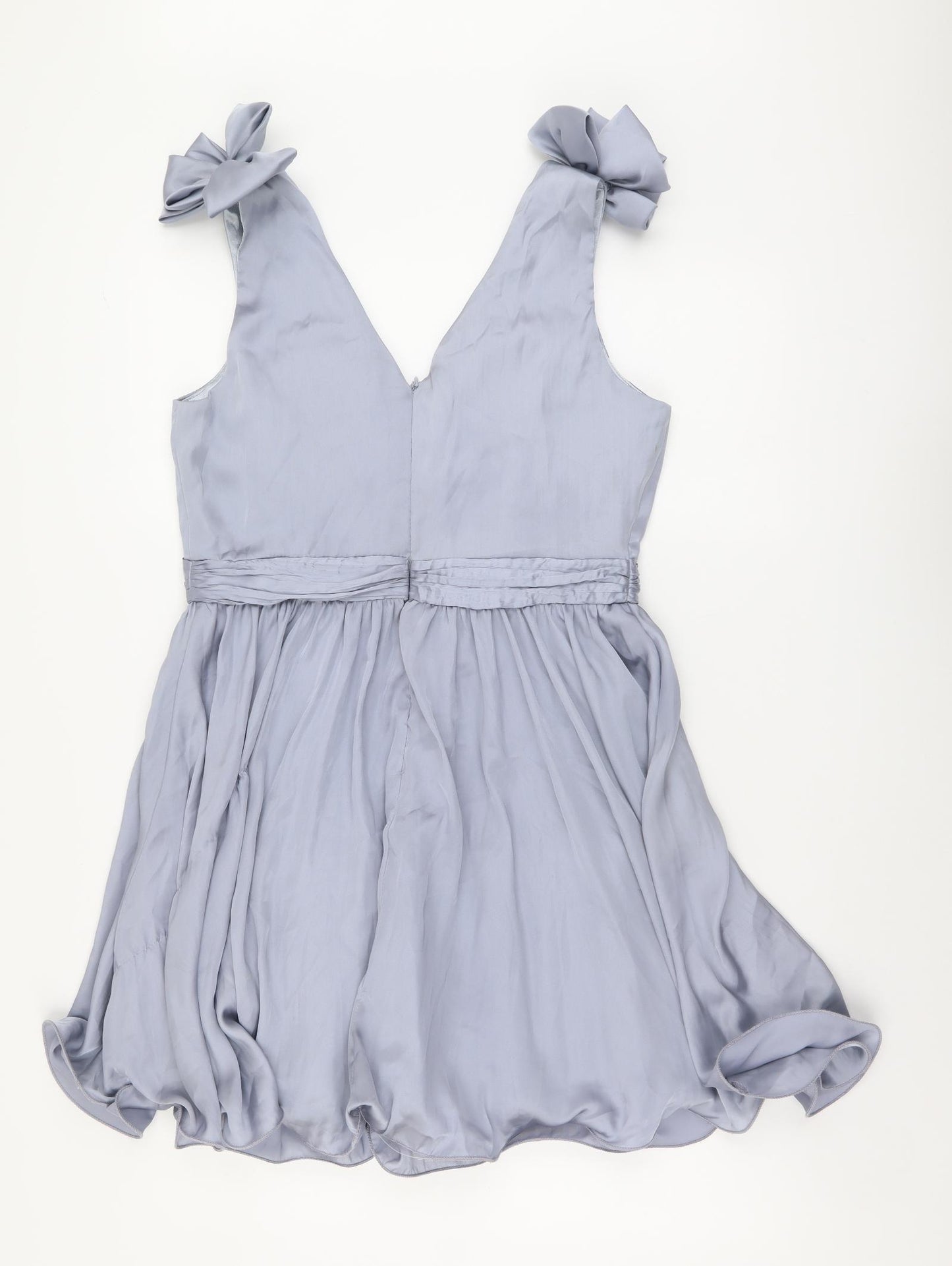 Bella Style Boutique Womens Blue Polyester Mini Size 14 V-Neck Zip