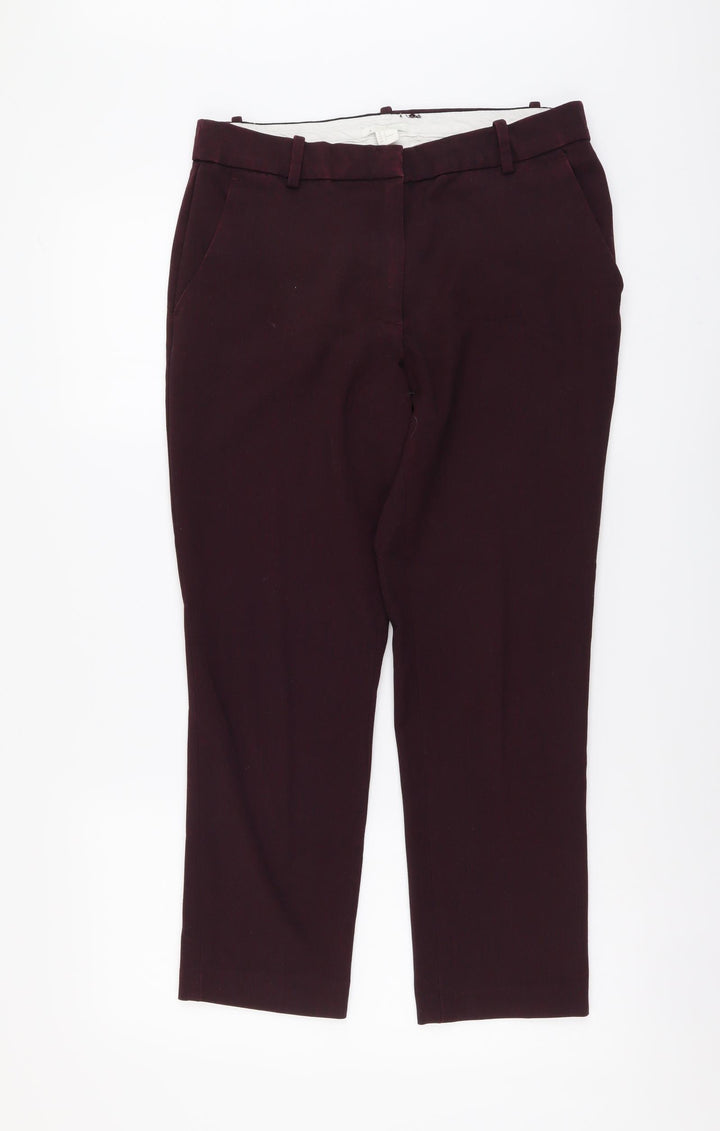 H&M Womens Purple Polyester Trousers Size L L26 in Regular Button