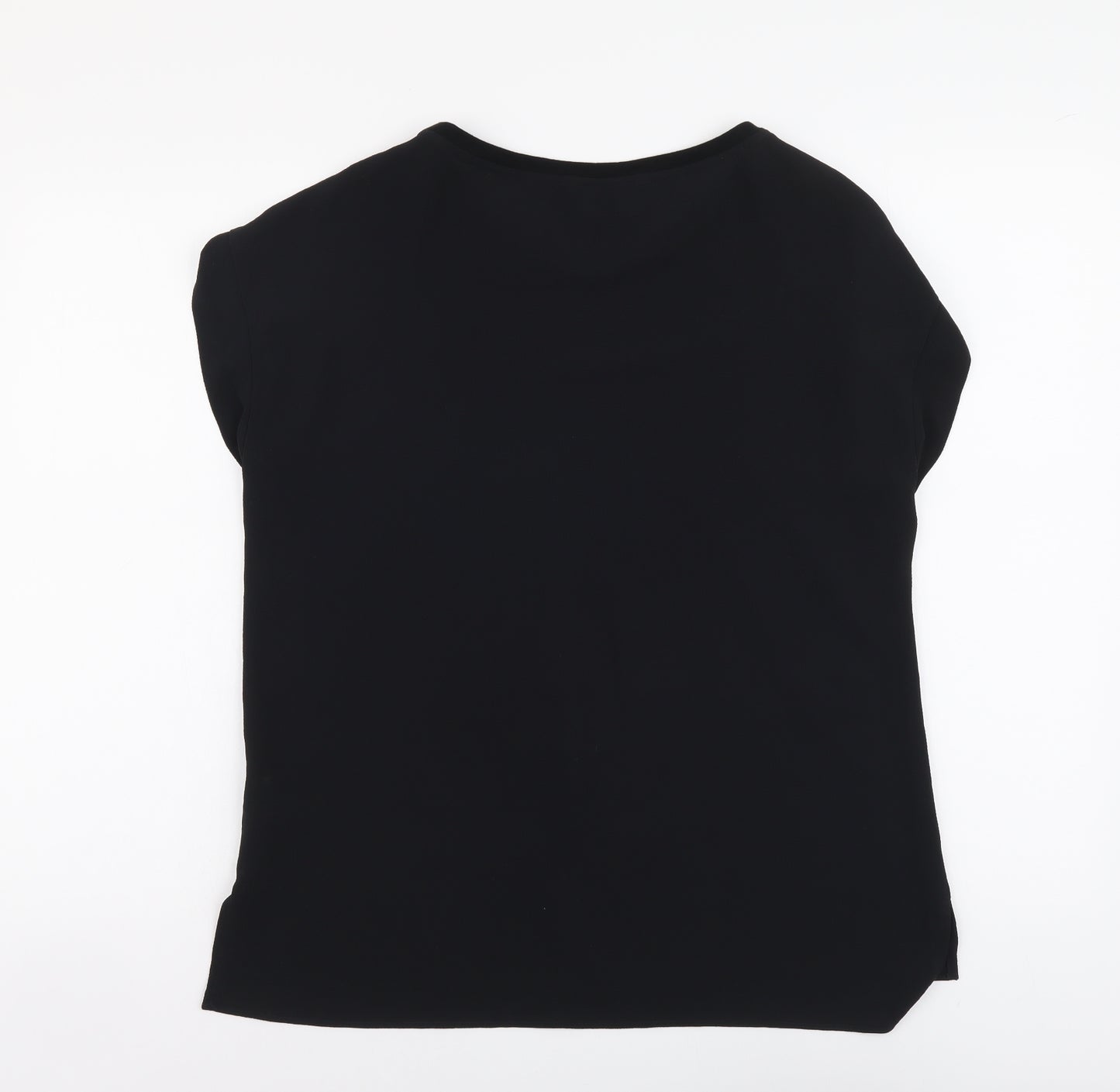 NEXT Womens Black Polyester Basic Blouse Size 12 Round Neck